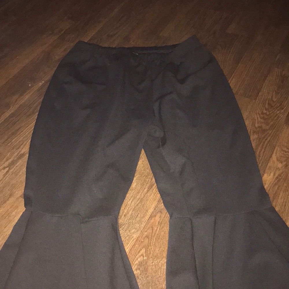 Black bell bottom pants
